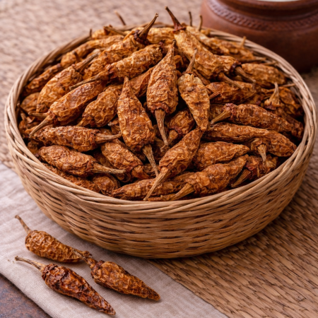 Mor Milgai (Dried Chillies in buttermilk)